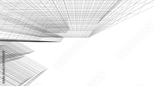 Abstract architecture building 3d illustration