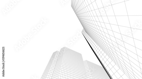 Abstract architecture building 3d illustration