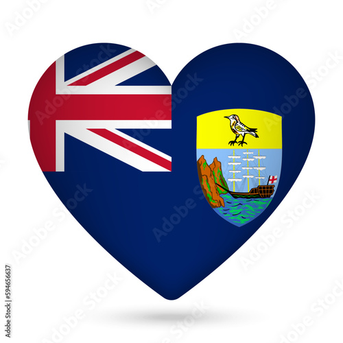 Saint Helena, Ascension and Tristan da Cunha flag in heart shape. Vector illustration. Free Download Saint Helena, Ascension and Tristan da Cunha flag in heart shape. Vector illustration. - GFXLoad