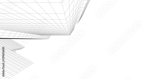 Abstract architecture building 3d illustration