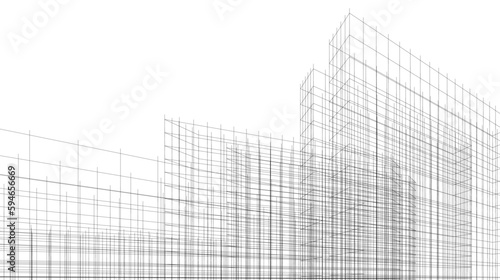 Abstract architecture building 3d illustration