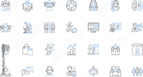 Occupational movement line icons collection. Flexibility, Ergonomics, Mobility, Safety, Diversity, Progression, Agility vector and linear illustration. Adaptability,Movement,Activity outline signs set