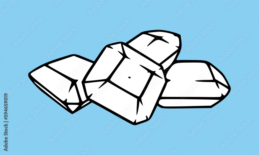 Gem stones pile. Crystal gemstone treasure for casino or games. Vector illustration isolated on blue backround