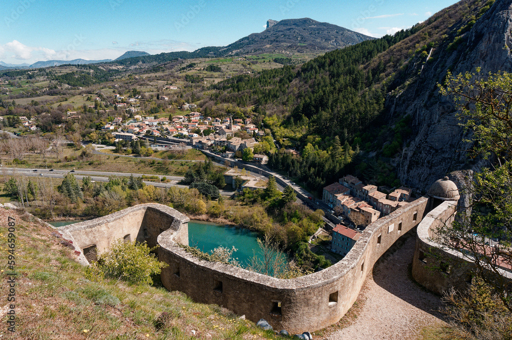 Durance River View from Sisteron Citadel, France