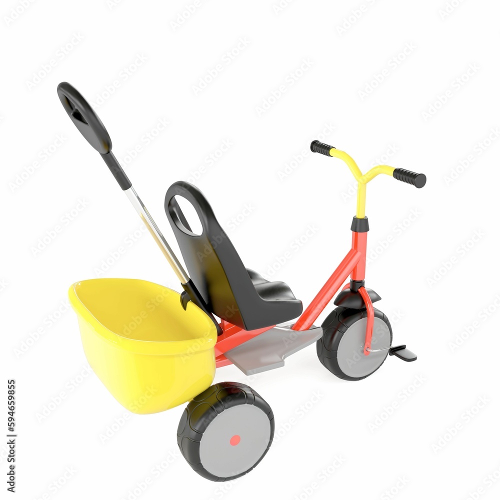 Bicycle for kids on a white background, 3d rendering Bicycle for kids on a white background, 3d rendering