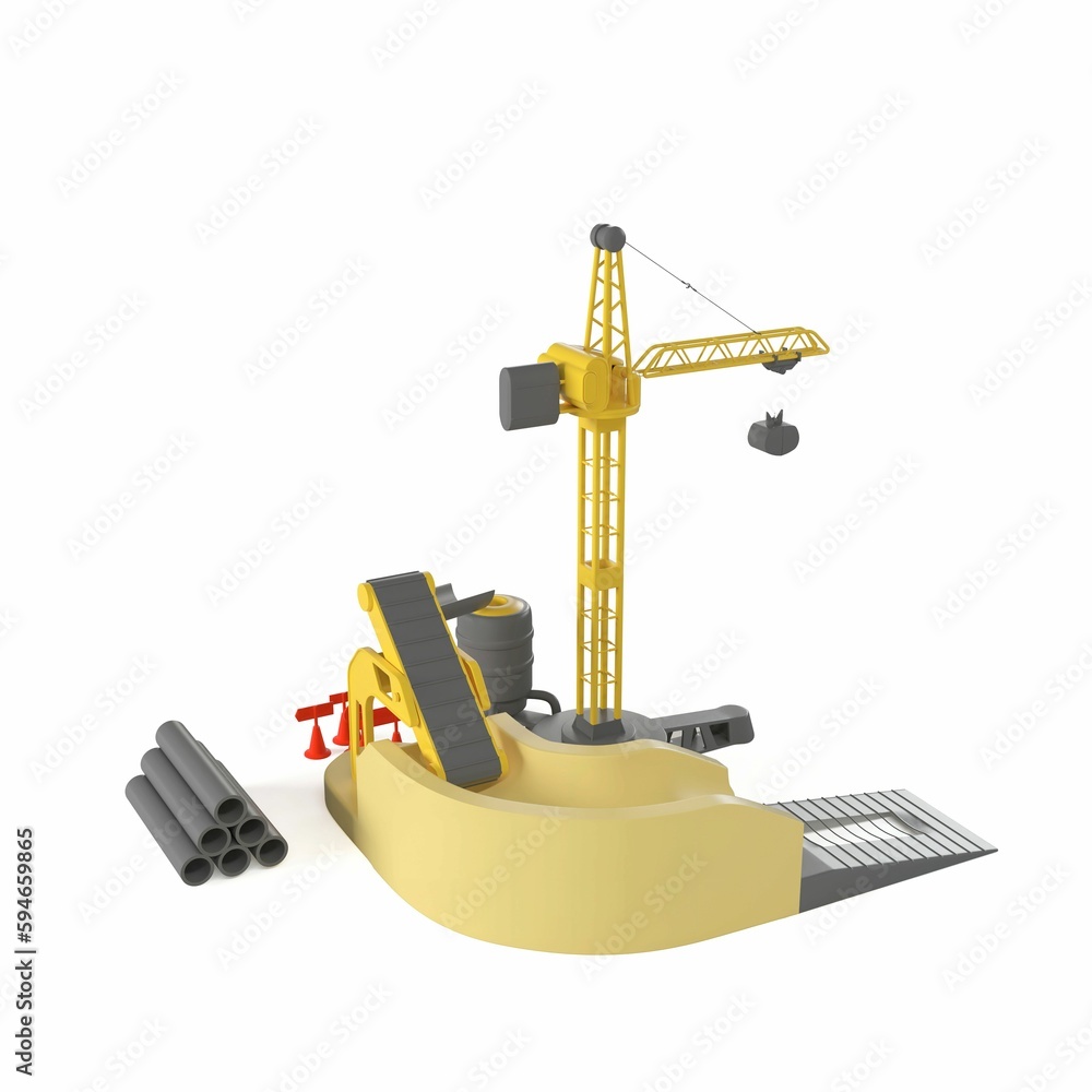 A construction toy for kids, 3d rendering A construction toy for kids, 3d rendering