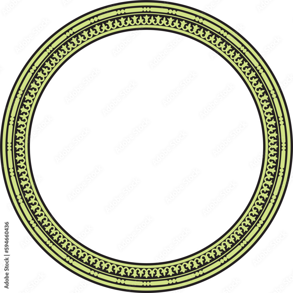 Vector round green and black seamless classic byzantine ornament. Infinite circle, border, frame Ancient Greece, Eastern Roman Empire. Decoration of the Russian Orthodox Church.. Vector round green and black seamless classic byzantine ornament. Infinite circle, border, frame Ancient Greece, Eastern Roman Empire. Decoration of the Russian Orthodox Church..