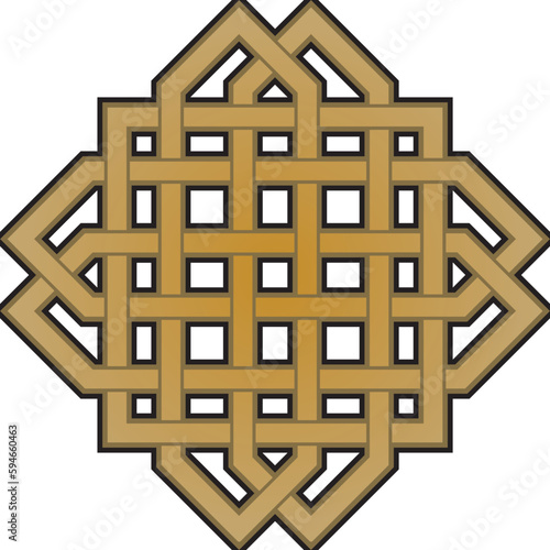 Vector gold celtic knot. Ornament of ancient European peoples. The sign and symbol of the Irish, Scots, Britons, Franks..