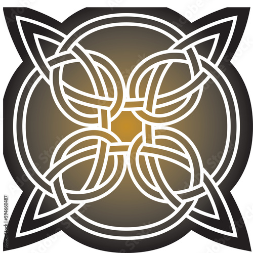 Vector gold and black Celtic knot. Ornament of ancient European peoples. The sign and symbol of the Irish, Scots, Britons, Franks.