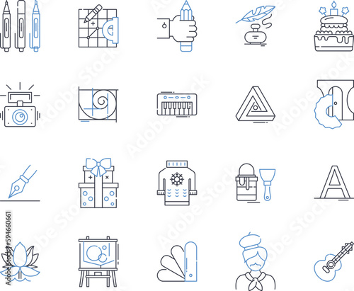 One-of-a-kind pieces line icons collection. Unique, Original, Singular, Matchless, Individual, Distinctive, Exclusive vector and linear illustration. Rare,Incomparable,Exceptional outline signs set
