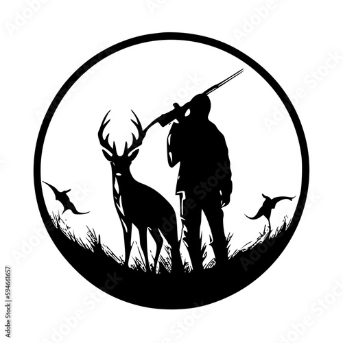 Hunting | Minimalist and Simple Silhouette - Vector illustration