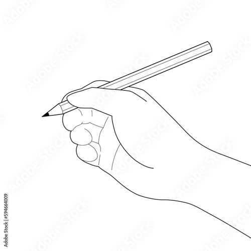 鉛筆を持つ手