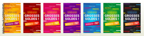 Set de bannières de vente dynamique et moderne - Grosses soldes - Vecteurs - Réseaux Sociaux - Sites Web