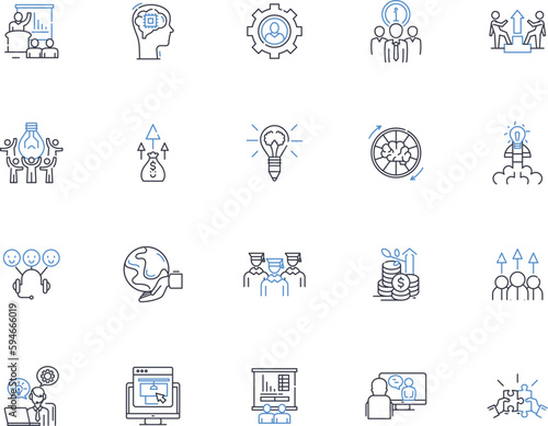 Impetus line icons collection. Momentum, Energy, Drive, Spark, Force, Push, Motivation vector and linear illustration. Inspiration,Incentive,Catalyst outline signs set