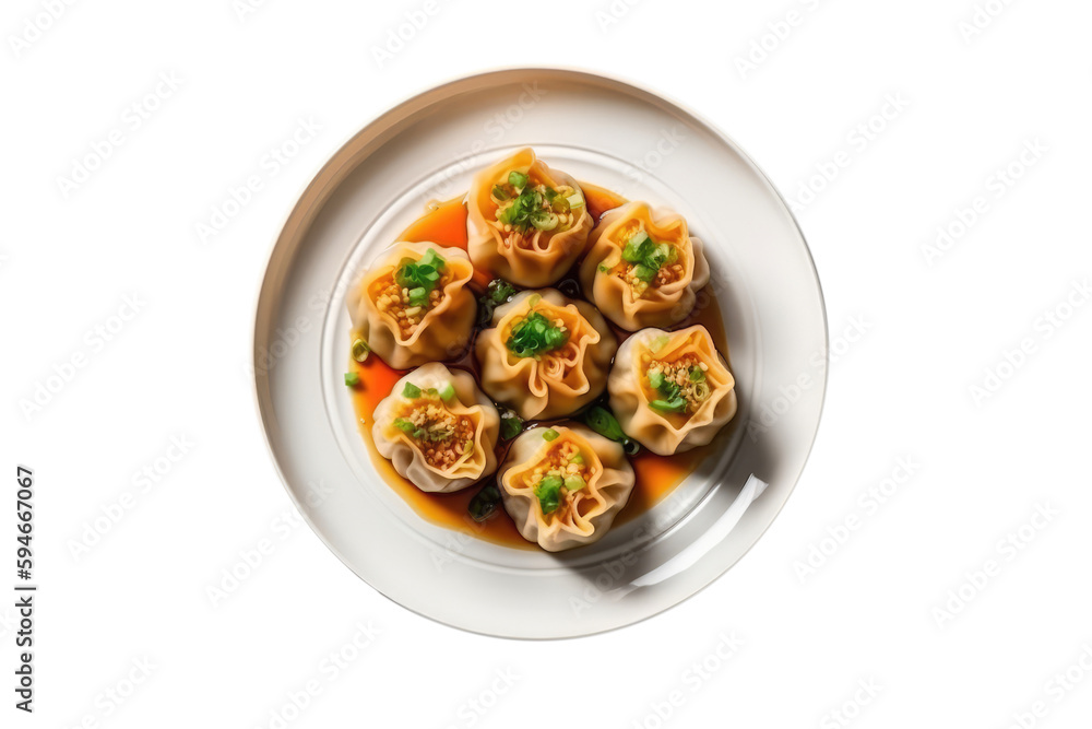 Gong Bao Jiding On White Plate. Chinese Cuisine On Isolated Transparent