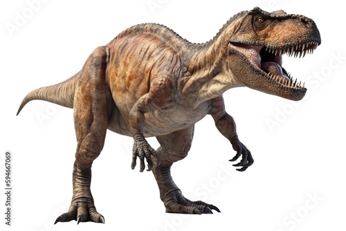 Cartoon Tyrannosaurus Rex Dinosaur On Isolated Transparent Background  Png. Generative AI