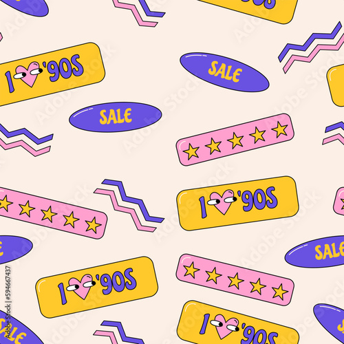 Groovy seamless pattern. Retro background 90s style. Nostalgic retro pattern. Psychedelic and trippy texture