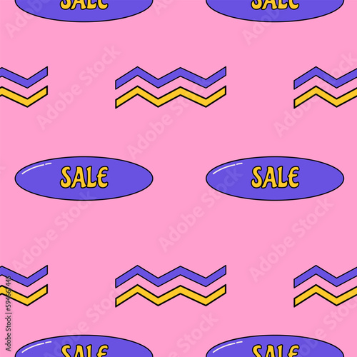 Groovy seamless pattern. Retro background 90s style. Nostalgic retro pattern. Psychedelic and trippy texture