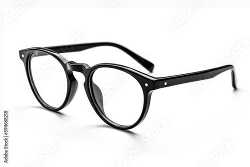 Black Glasses On White Background. Generative AI