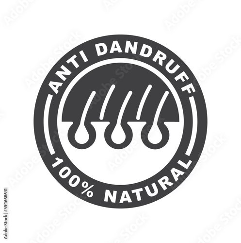 Anti dandruff label, vector, stamp isolated on white background.