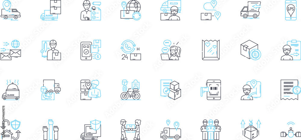 Speedy shipping linear icons set. Swift, Expedited, Fast, Quick, Rapid, Lightning, Velocity line vector and concept signs. Blitz,Hasty,Turbo outline illustrations Speedy shipping linear icons set. Swift, Expedited, Fast, Quick, Rapid, Lightning, Velocity line vector and concept signs. Blitz,Hasty,Turbo outline illustrations