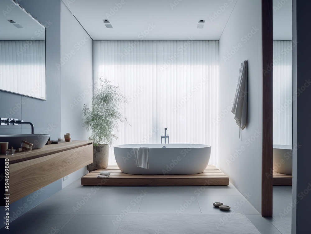 Fototapeta premium Bathroom interior architecture minimalist style