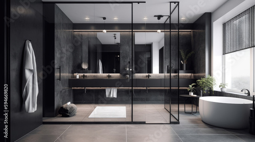 Bathroom interior architecture minimalist style