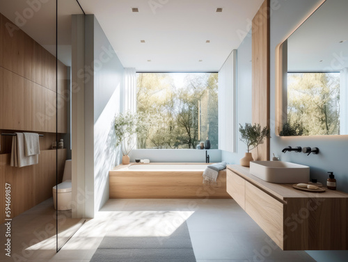 Bathroom interior architecture minimalist style