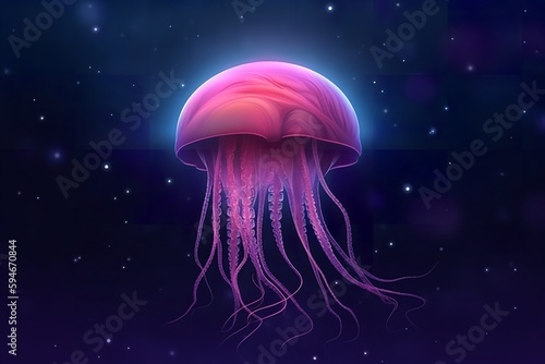 A Small and Beautiful Pink Alien Jellyfish: A Surreal and Whimsical Creature Straight Out of a Sci-Fi Fantasy World