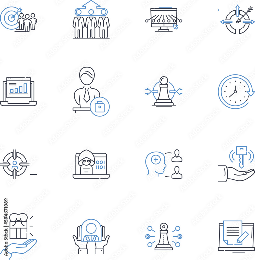 Revenue alliances line icons collection. Collaboration, Synergy ...
