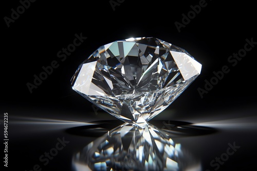 Sparkling Diamond Image With Reflective Surface. Generative AI