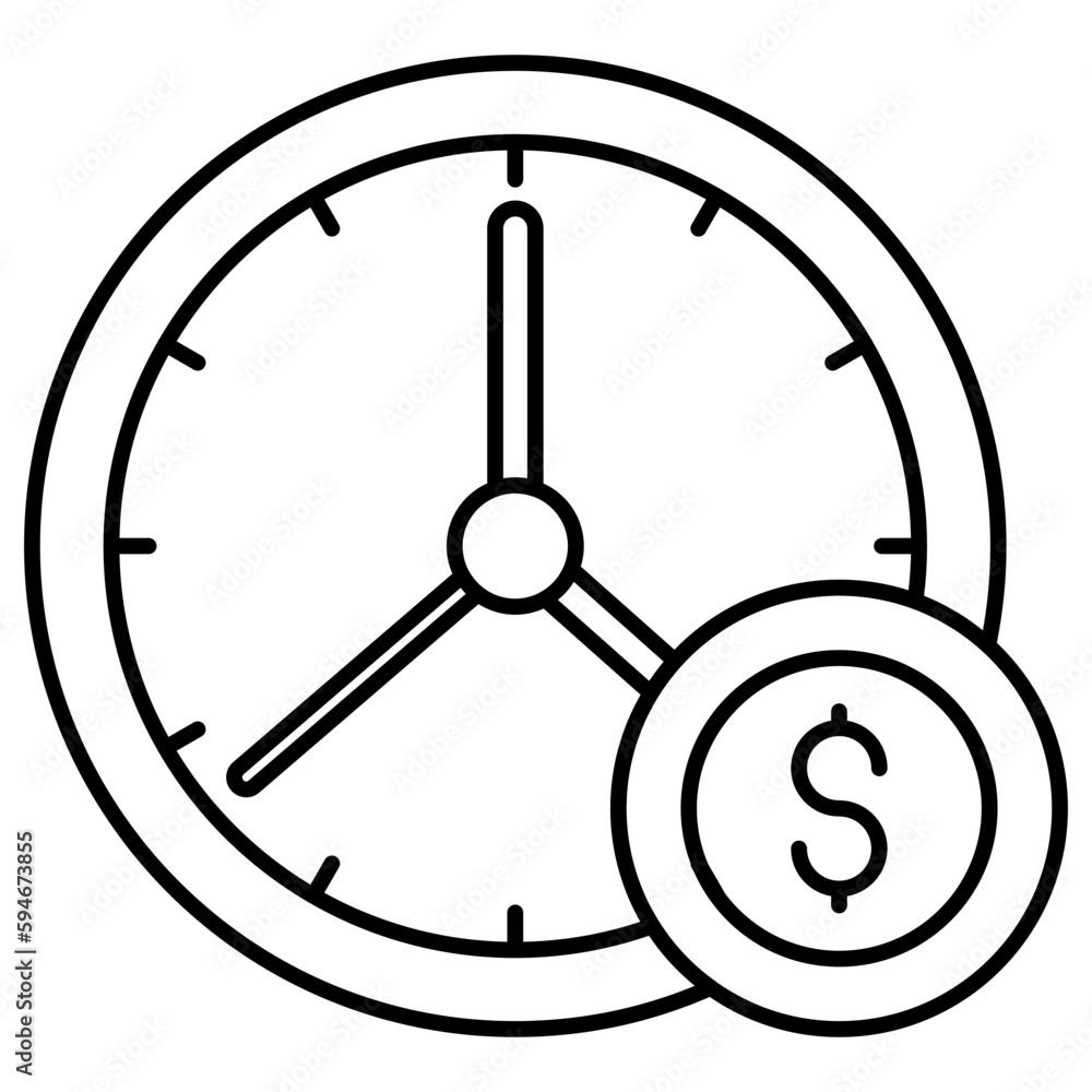 Trendy vector design of time is money Trendy vector design of time is money