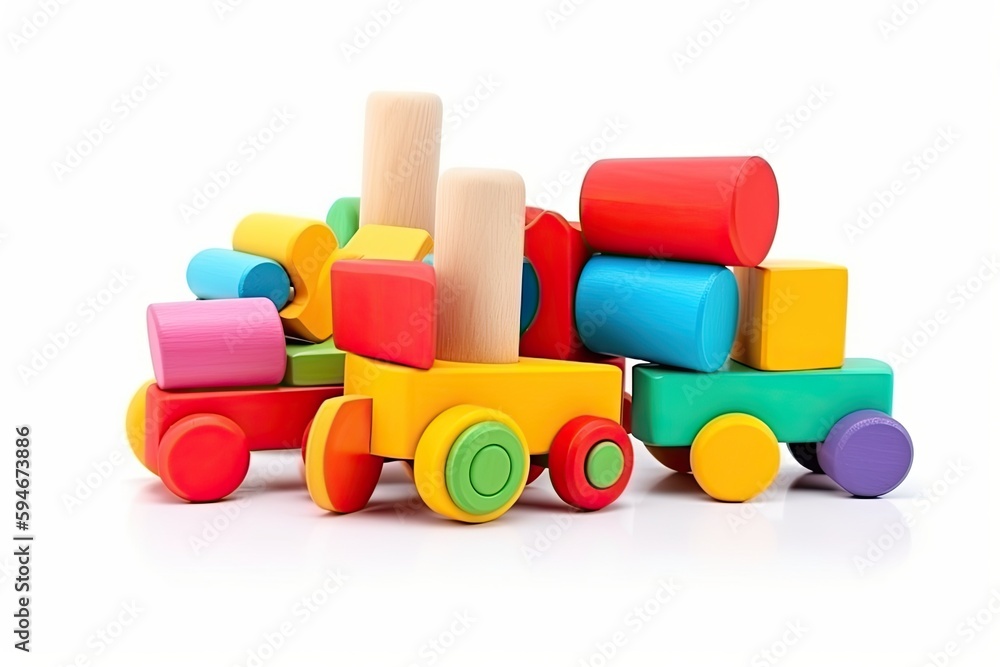 wooden toys on a white,ai generative wooden toys on a white,ai generative