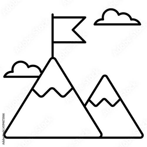 Conceptual flat design icon of mission accomplished