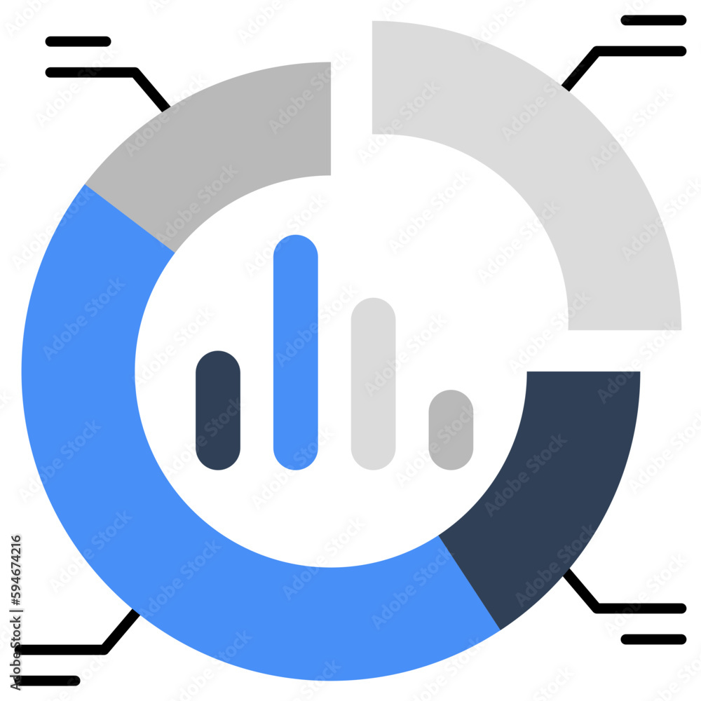 A flat design, icon of business chart A flat design, icon of business chart