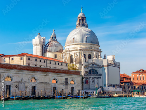 Santa Maria della Salute cathedral and Grand canal in Venice, Italy © Mistervlad