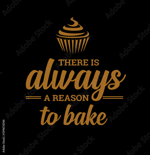 Sticker design with a quote about baking isolated on dark background