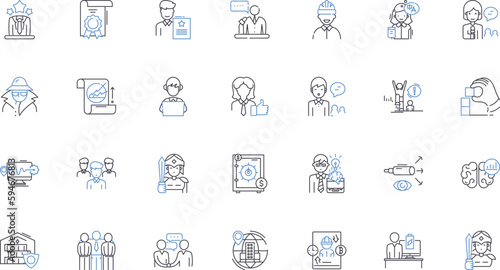 Buyer fulfillment line icons collection. Satisfaction, Delivery, Packaging, Inventory, Shipping, Returns, Loyalty vector and linear illustration. Quality,Accuracy,Communication outline signs set