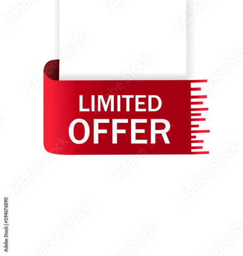 limited offer banner design. Flat Vector icon.