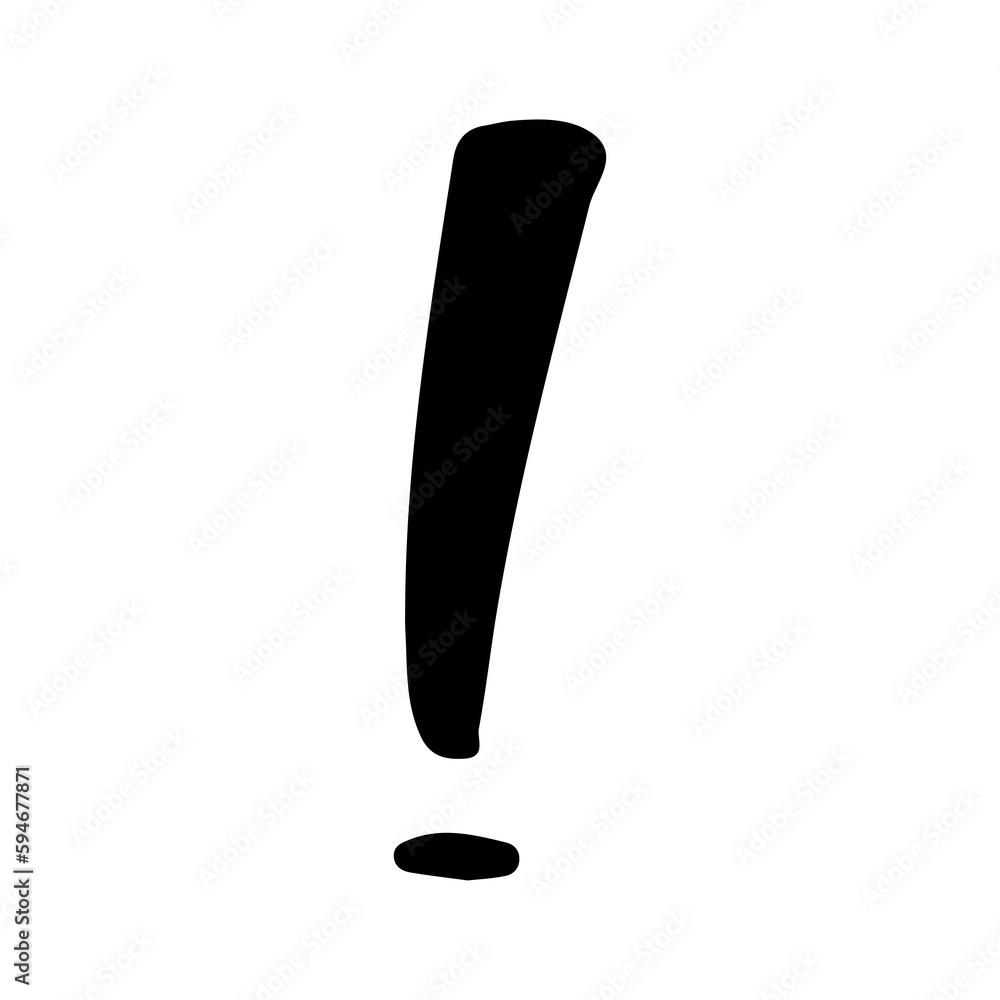 hand drawn exclamation mark on transparent background. PNG hand drawn exclamation mark on transparent background. PNG