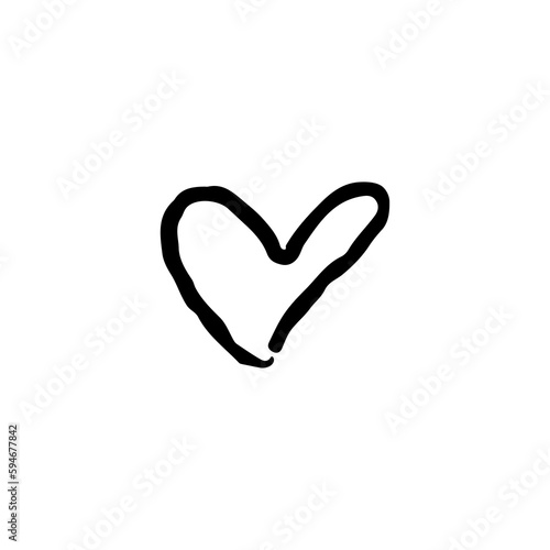 hand drawn heart on transparent background. PNG