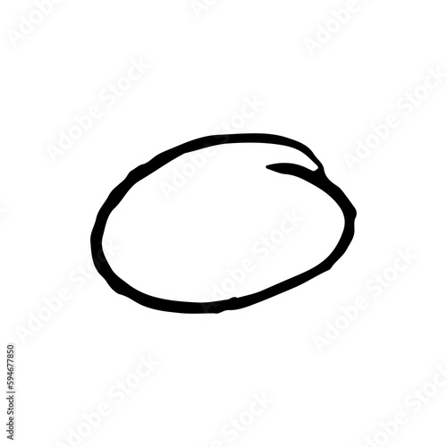 hand drawn circle on transparent background. PNG