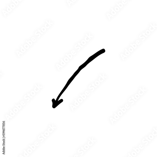 hand drawn arrow on transparent background. PNG