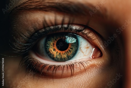 Stunning close up intricate details and beauty of a human eye. Generative AI