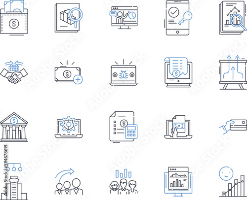 Merger and partnership line icons collection. Union, Consolidation, Collaboration, Joint venture, Amalgamation, Integration, Synergy vector and linear illustration. Alliance,Combination,Fusion outline
