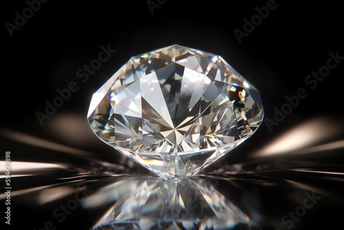 Sparkling Diamond Image With Reflective Surface. Generative AI