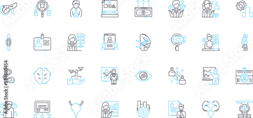 Social equality linear icons set. Equity, Inclusion, Diversity, Empowerment, Justice, Tolerance, Empathy line vector and concept signs. Acceptance,Non-discrimination,Fairness outline illustrations