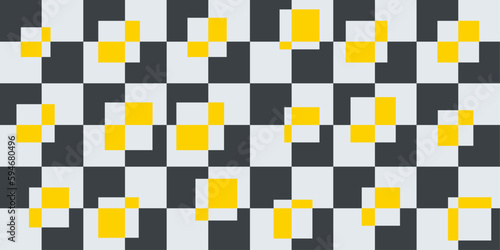 Abstract Chessboard with yellow squares. For prints, seamless surfaces, pillows, textiles, wallpaper, packaging, interior.