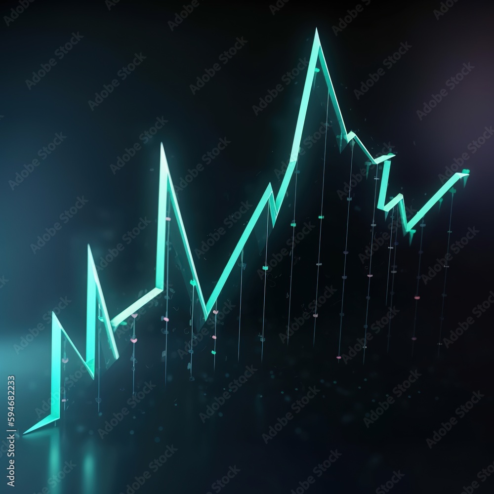 Trade arrow in online graphics. Exchange rate graph. Value changes and growth. Trading on the stock exchange. generative ai Trade arrow in online graphics. Exchange rate graph. Value changes and growth. Trading on the stock exchange. generative ai