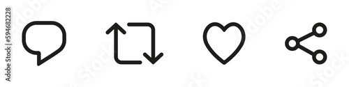 comment refresh heart and share icon vector design